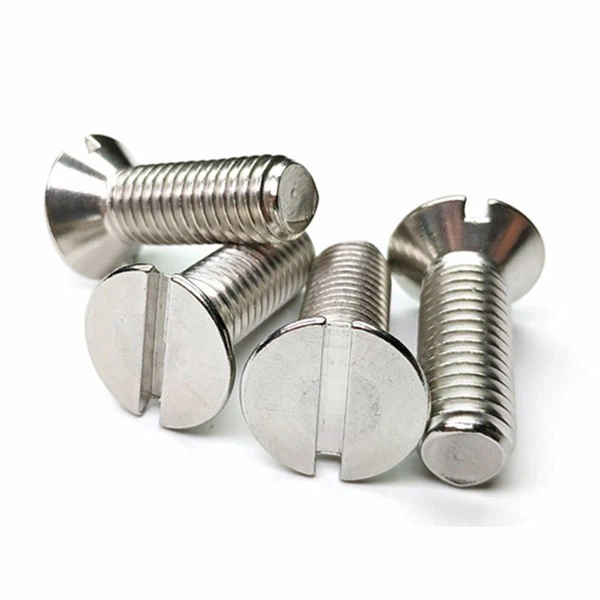Countersunk head slotted machine screws